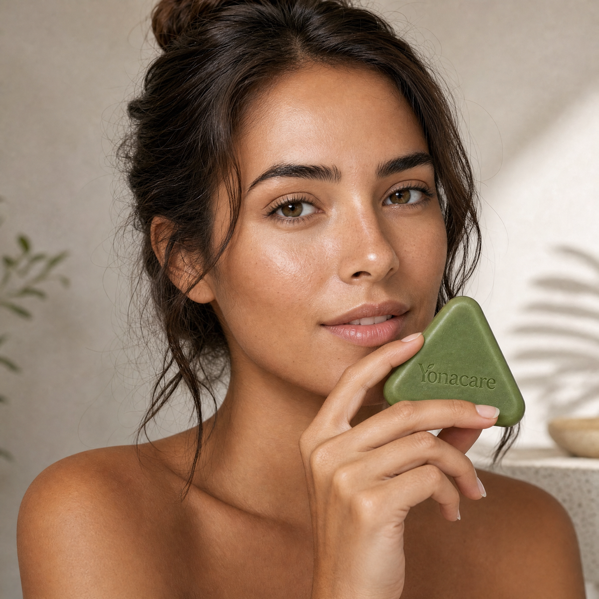 Woman holding the Yonacare bar
