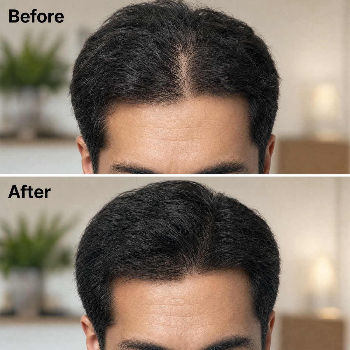 Before and after: hairline density
